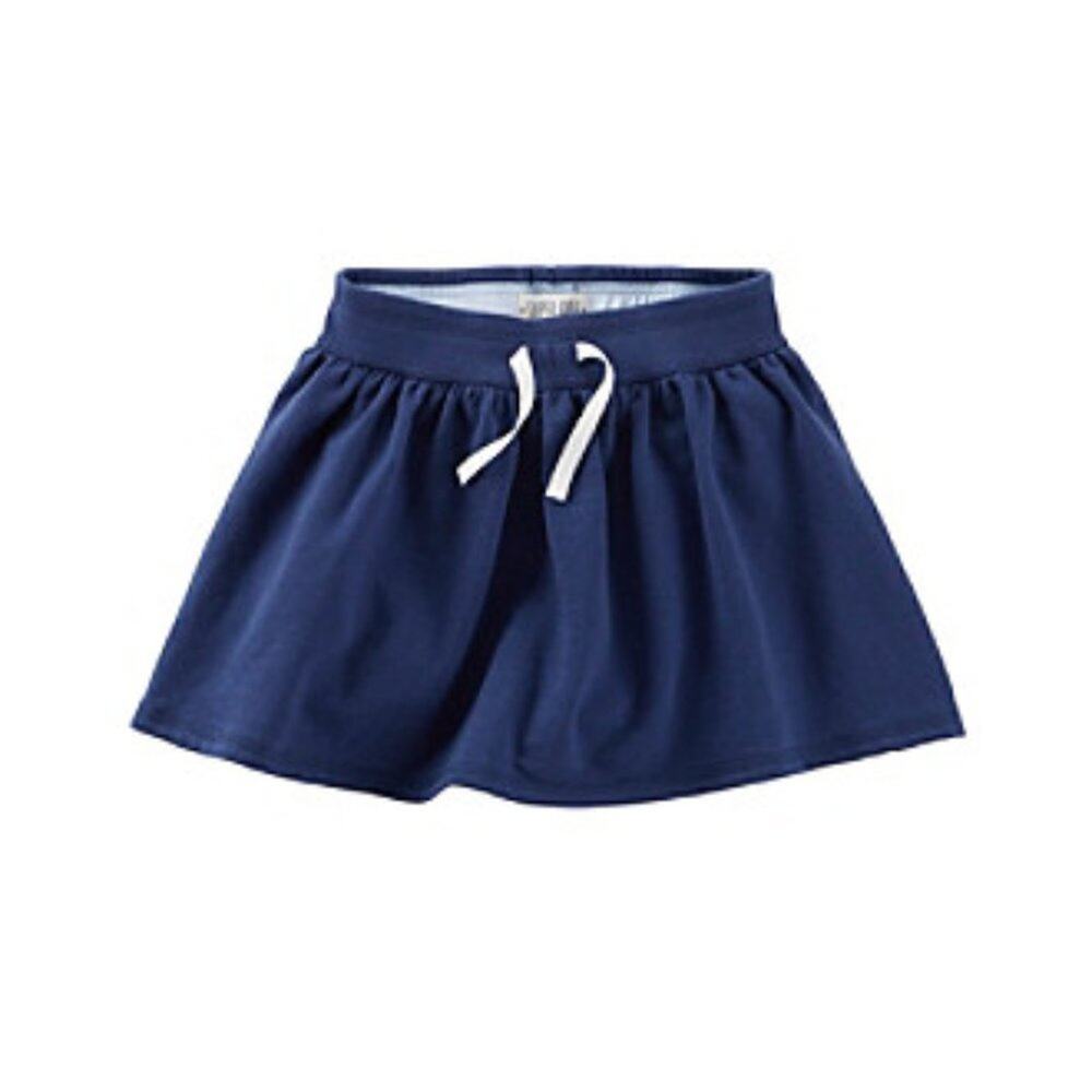 Carter's Scooter‎ Skirt 9M Baby Girls Navy Blue Pleated Short Drawstring Casual